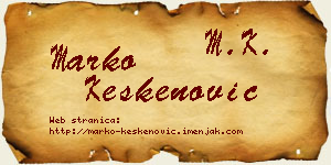 Marko Keskenović vizit kartica